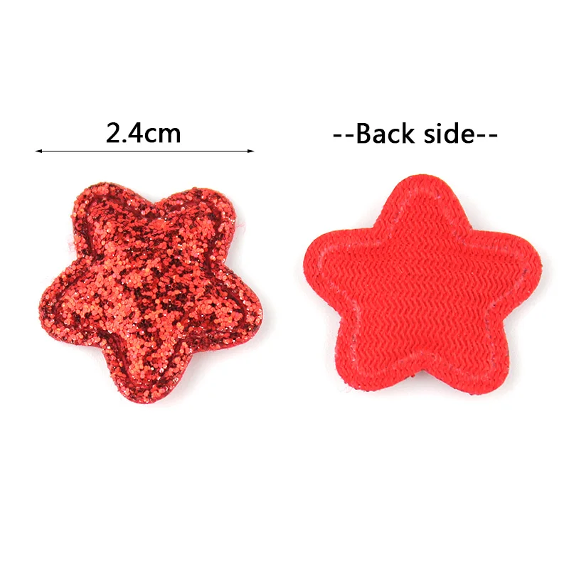 90pcs 2.4cm brilhante pequena forma de estrela apliques acolchoados para o bebê diy headwear hairpin artesanato decoração acessórios de vestuário