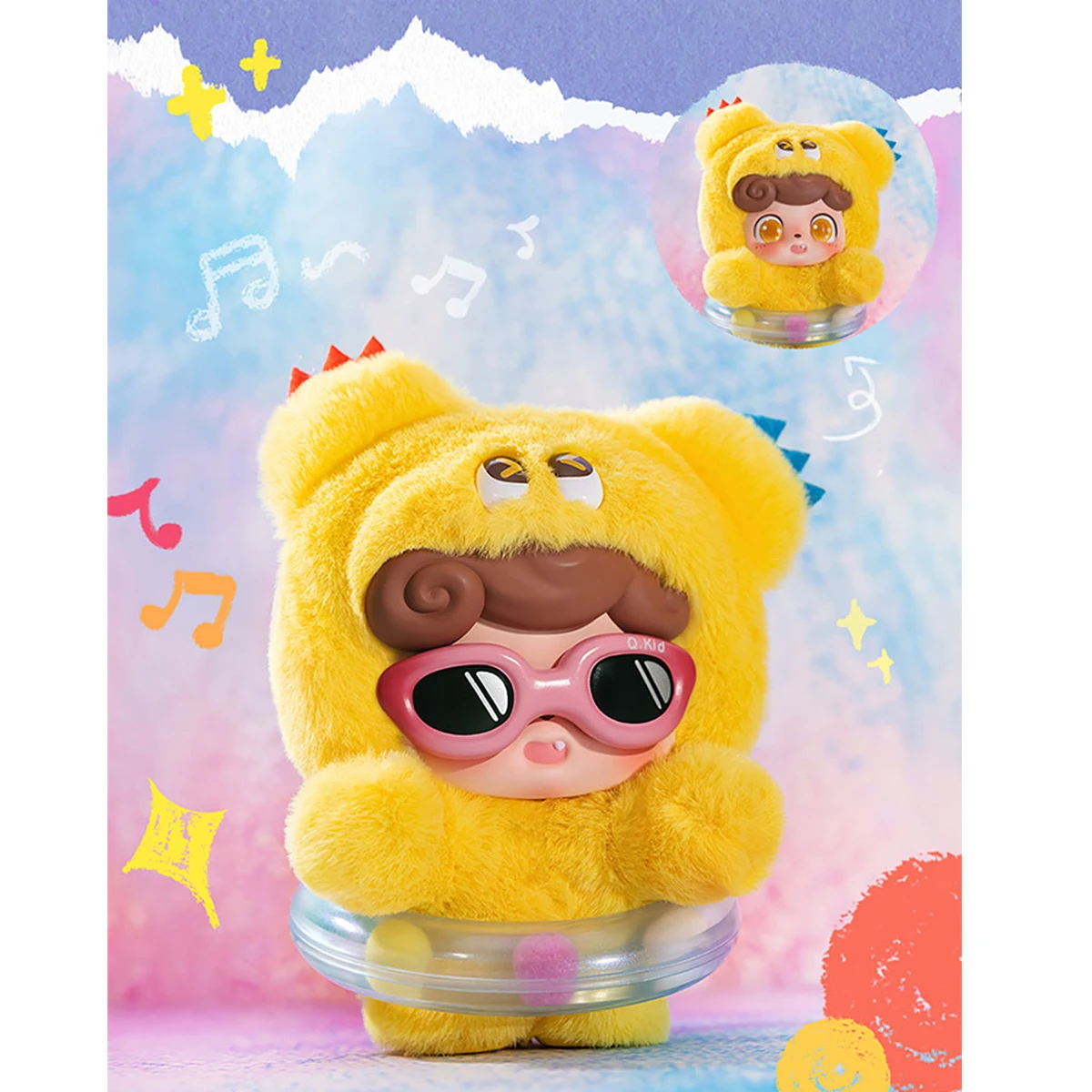 HIPLAY JOTOYS Q.Kid série de monstres poilus émotionnels ensemble de peluche figurine de boîte aveugle