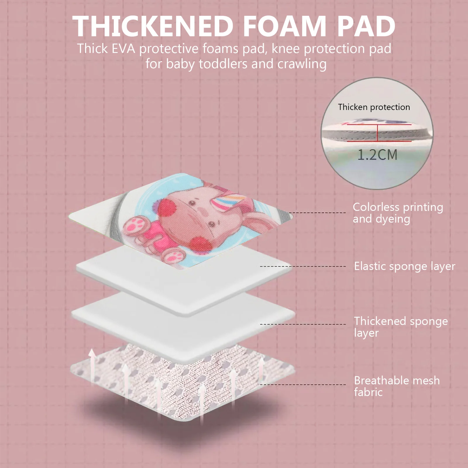 1 Pair Breathable Knee Pads Premium Comfortable Sweat-Absorbing Protection For Cartoon Animal Design