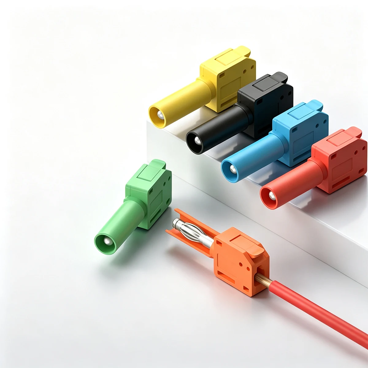 4mm Banana Plug Solder-Free Quick Connect Plug With Protective Sleeve 32A  Current Nickel Plated Stackable Lantern Gun Connector