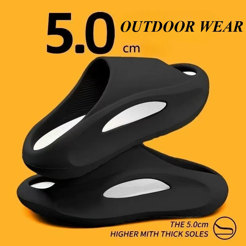 

Summer Men Slippers Platform Slip on Open Toe Soft Sole Sandals Outdoor Wear Street Beach Citywalk Casual Slippers Sandalias New