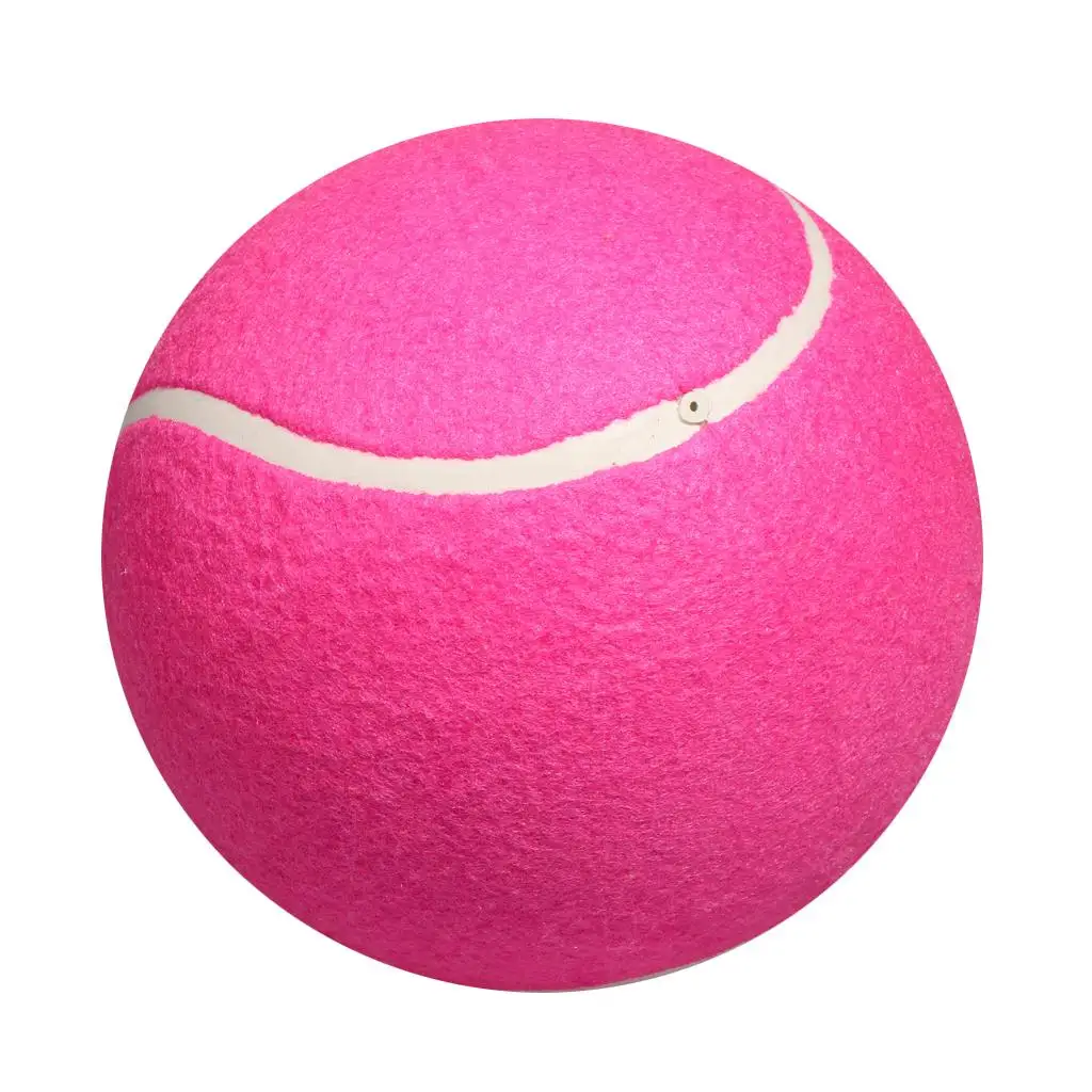 

Big Size Inflatable Tennis Ball Toy Pink Rubber Pet Dog Ball Plush Mini Recreation Ball for Kids Adults