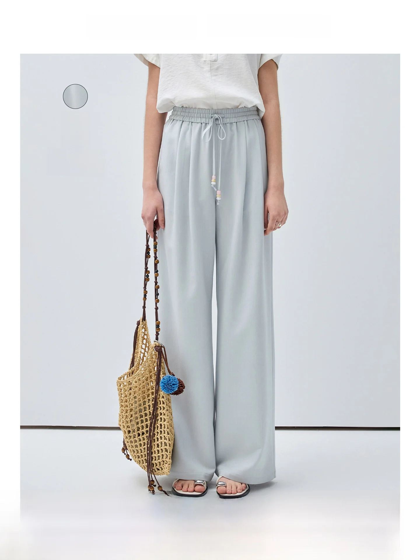 

Flowing Wide Leg Pants for plus Size Women Casual Summer Commute High Waist Trousers Versatile Loose Fit Elegant plus Size Cl...