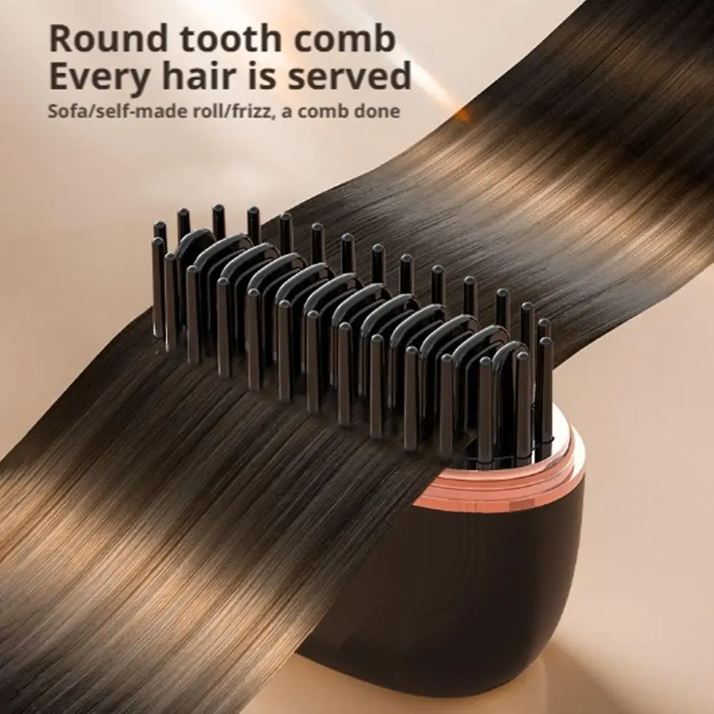 

Portable anion Hair Straightening Comb Wireless Charging Hairdressing Tool No Damage Hair Styling Comb Hair Styling Tool