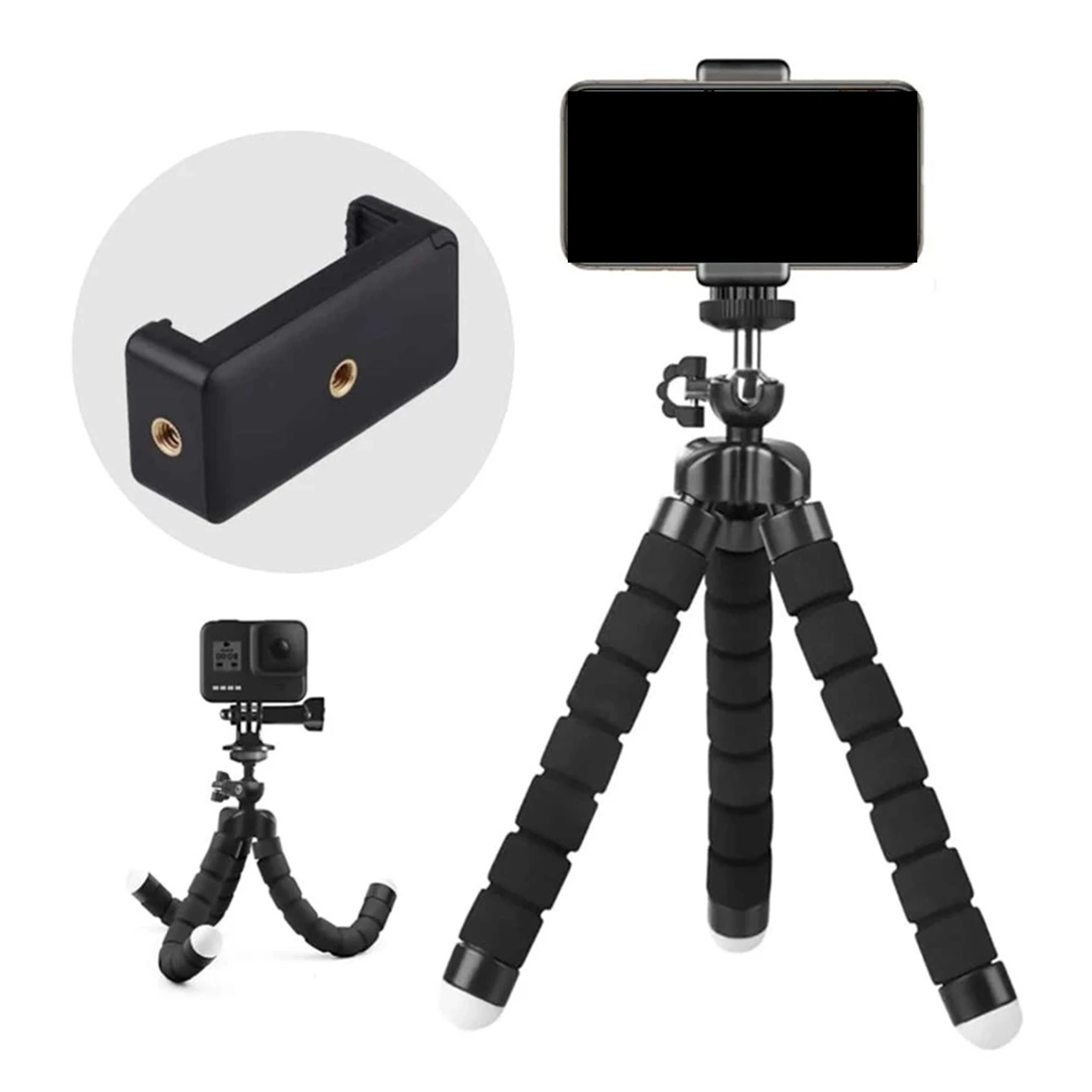 

Tripod Desktop Phone Holder, Flexible Tripod Compatible Cell Phones, Portable Small Tripod With Smartphone Clip For Video Recor