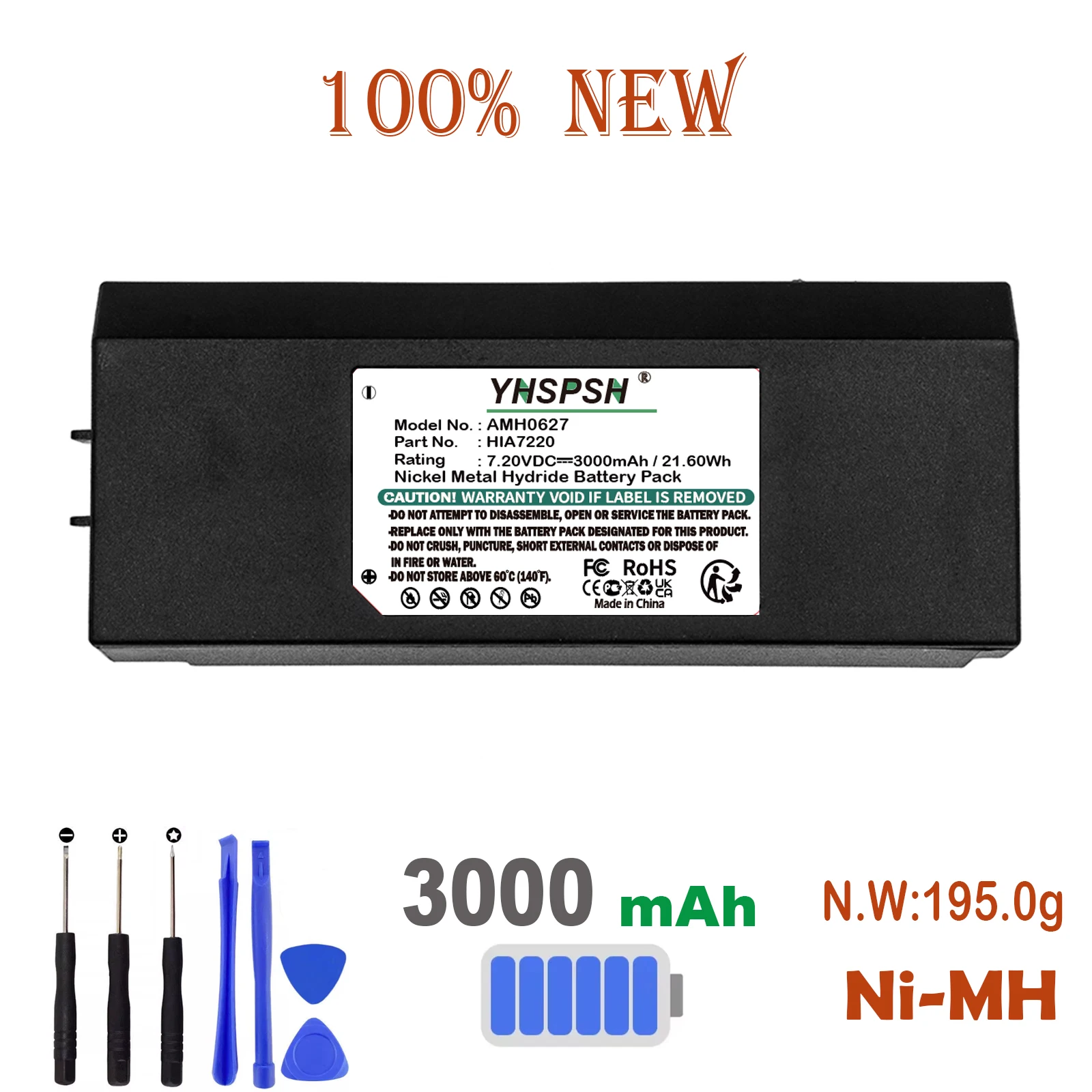 3000mAh Crane Remote Control Battery For Hiab:HIA7220,XS Drive H3786692,XS Drive H3796692,AX-HI6692,AMH0627,XS Drive,Ni-MH,7.20V