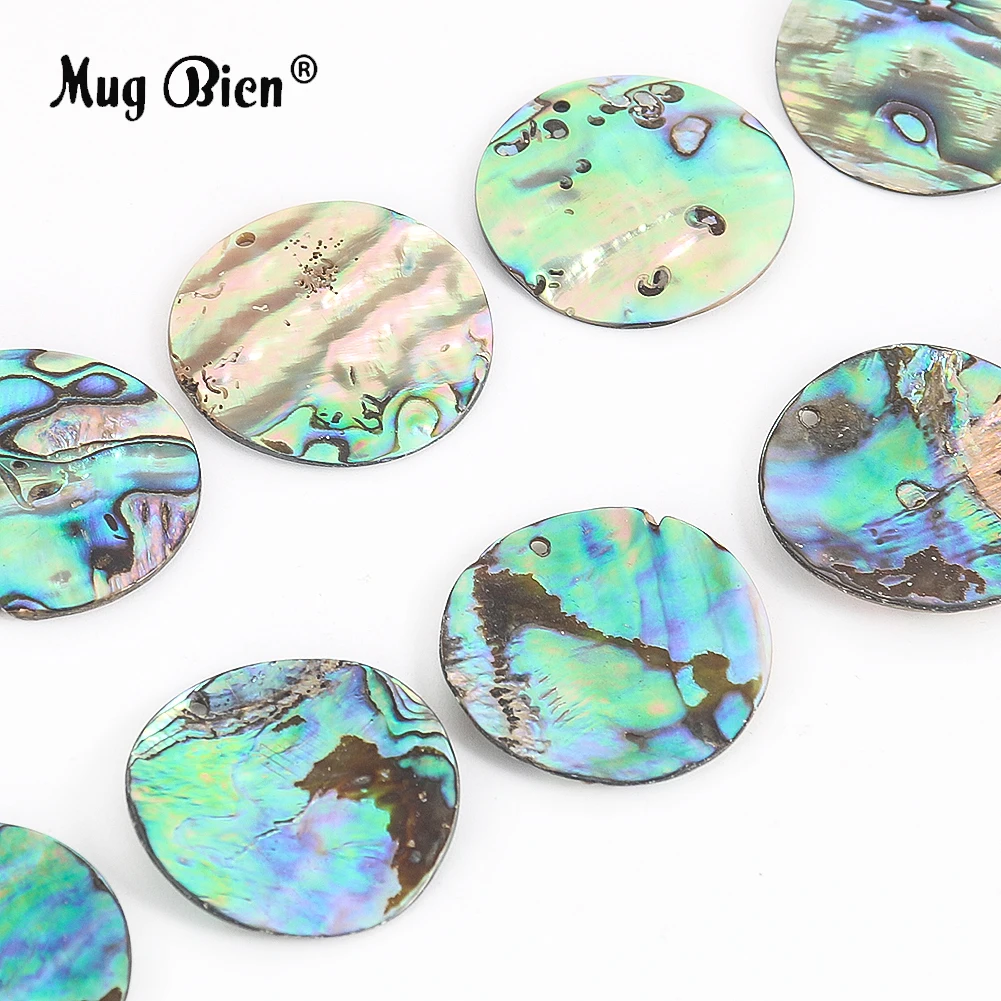 1PC Natural Abalone Shell Pendant Coin Seashell Disc Charms for Jewelry Making Material Accessories Necklace Earrings Dangle