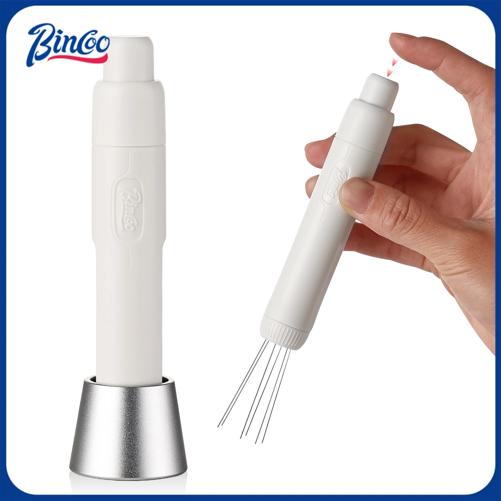 Bincoo Professional Espresso Distribution Needle Magnetic Telescopic Stainless Steel Clump Breaker Perfect for Stirring