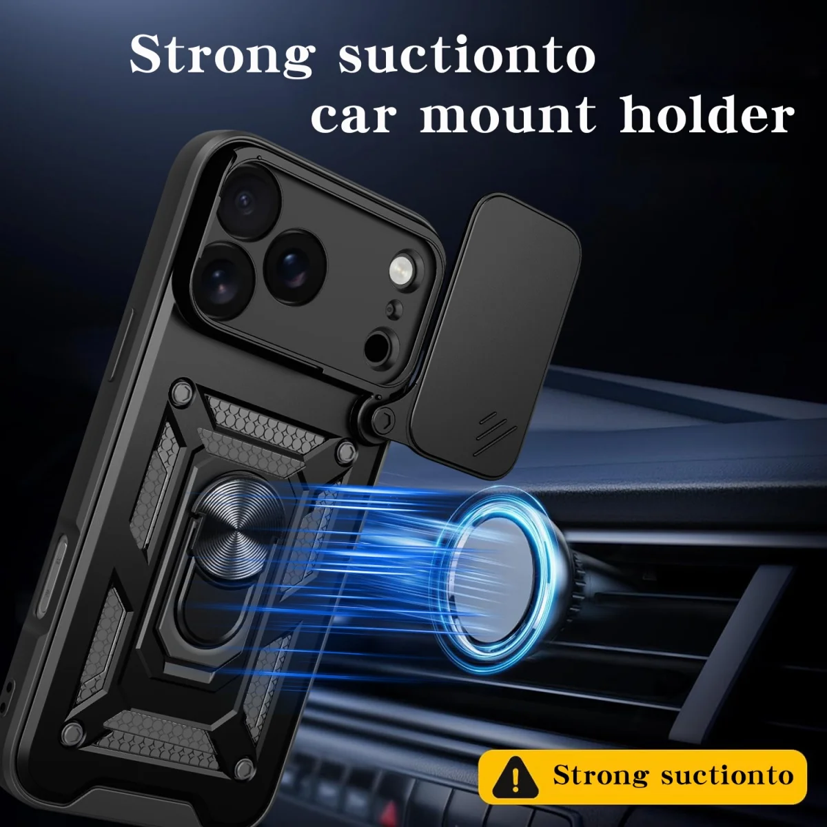 Shockproof Case for IPhone Air 18 17 16 15 Plus 14 13 12 11 Pro Max Magnetic Ring Stand Car Holder Camera Lens Protection Cover