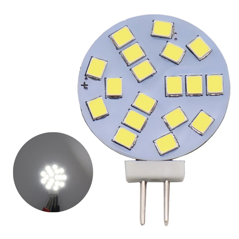 

10pcs ACDC10-30V 12v 24v G4 LED Bulb Round Small Mini Corn Light Car Cabinet Machine Boat Truck Chandelier Bulb 3w 18pcs 2835