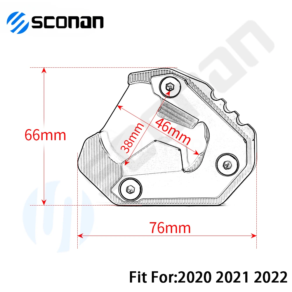 Motorcycle CNC Aluminum Kickstand Sides Stand Extension Enlarger Pad For BMW S1000XR S 1000 XR 2015 2016-2022 S1000XR 2020 2021