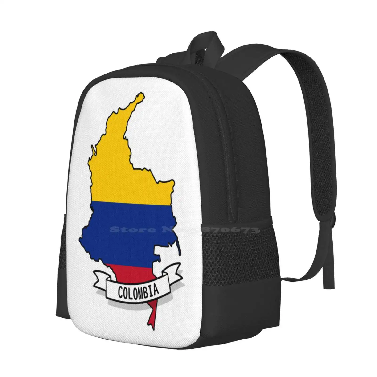 Colombia Flag Map Hot Sale Schoolbag Backpack Fashion Bags Colombia Flag Colombia Map Colombia Shape Maps Flags Country