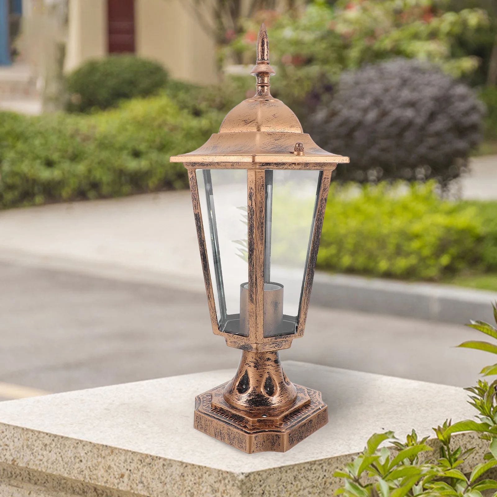 

Outdoor Lampshade Hexagon Glass Shade Weather Resistant Uniform Light Distribution Easy Installation Solar Garden Courtyard