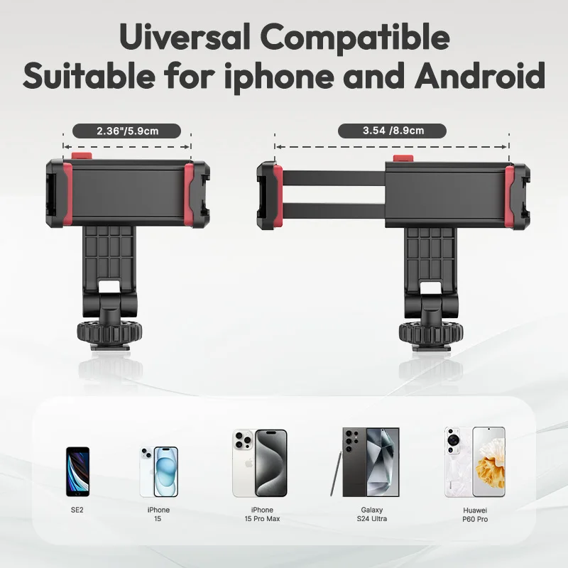 ألانزي ST-06S 360 ° حامل هاتف قابل للدوران عمودي تبادل لاطلاق النار PhoneMount ترايبود جبل مع الحذاء البارد الهاتف كليب المشبك مدونة فيديو