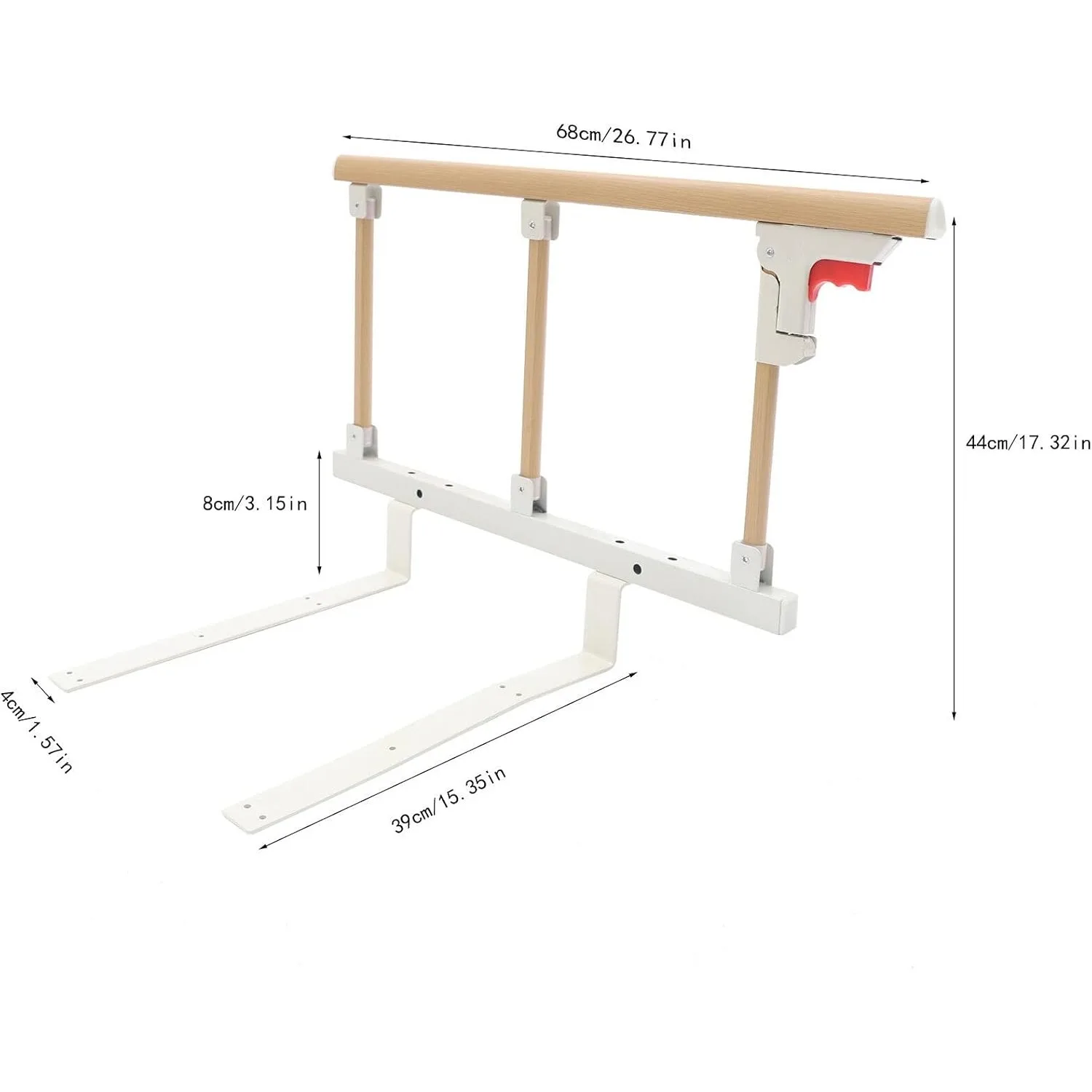 Bed Rail Side Guard for Elderly - Folding Safety Assist Railing, Prevent Falling, Medical Bedside Support Handle
