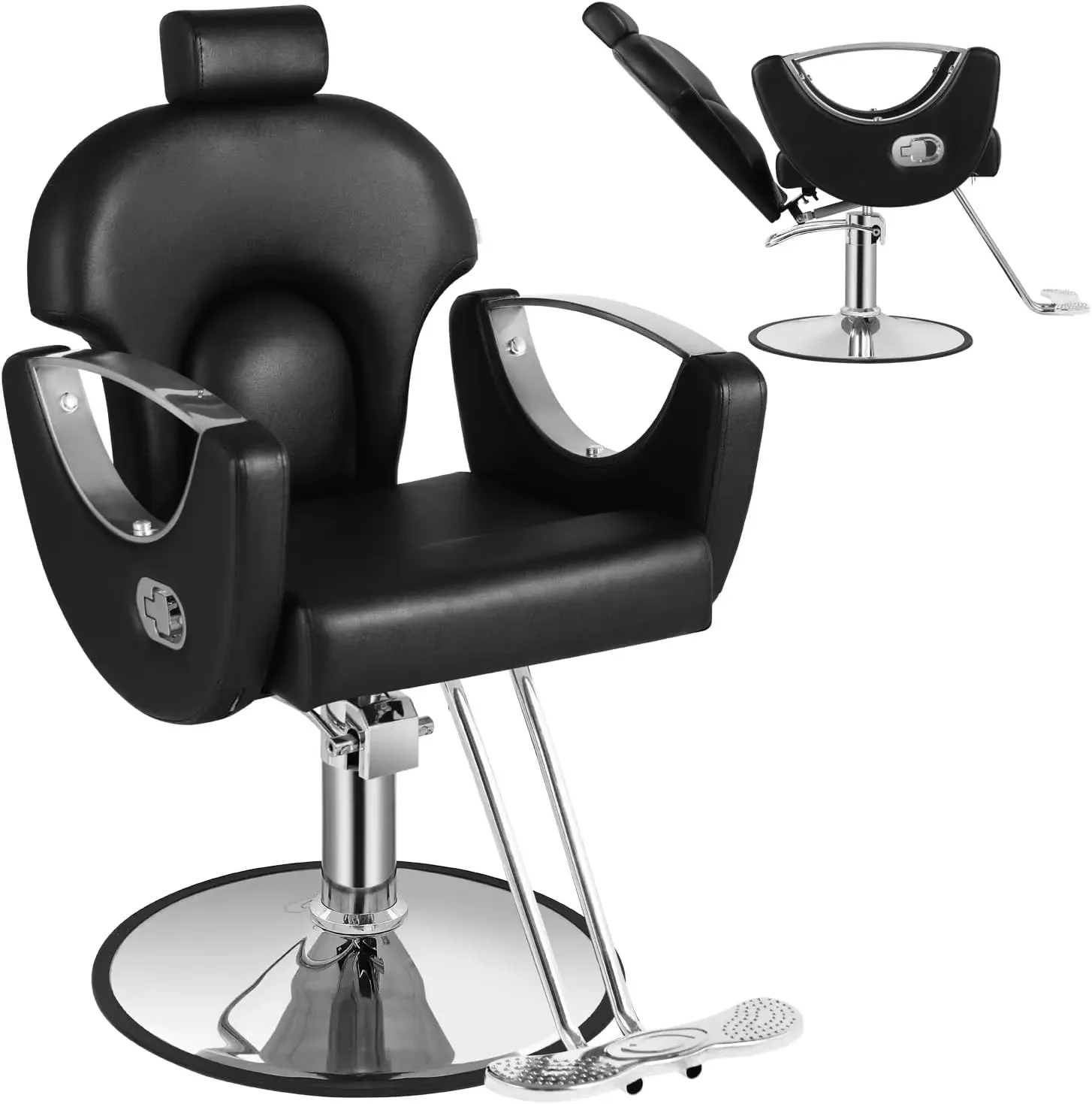 Salon Chair, Hair Styling Chair for Hair Stylist, Barber Chair for Home with Hydraulic Pump, Height Adjustable, 360° Swive