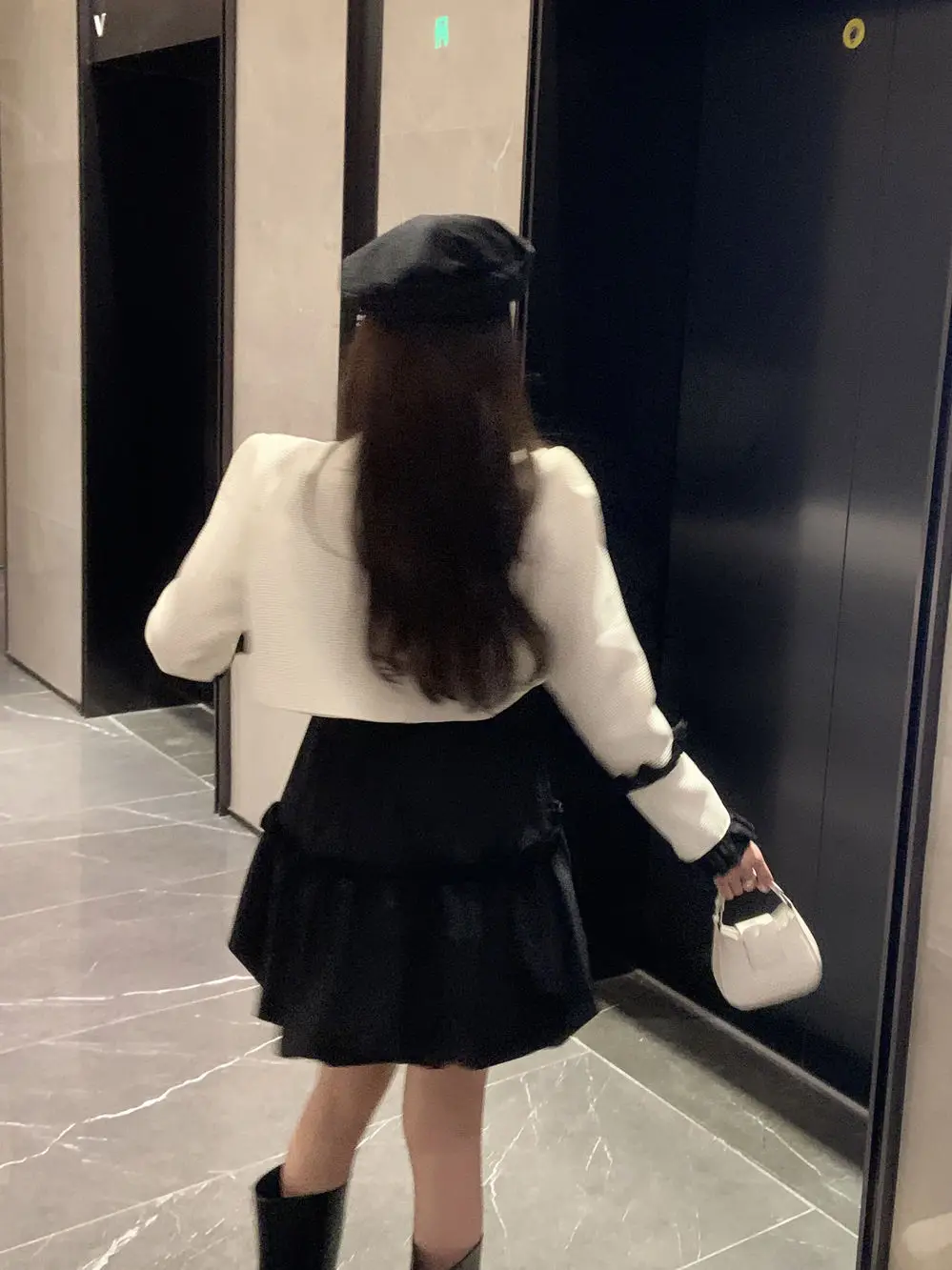 Korean Girl Group Two Piece Set Women Elegant Party Hollow Out Dresses Suit Female Designer Cardigans＋Sweet Strap Cake Dress