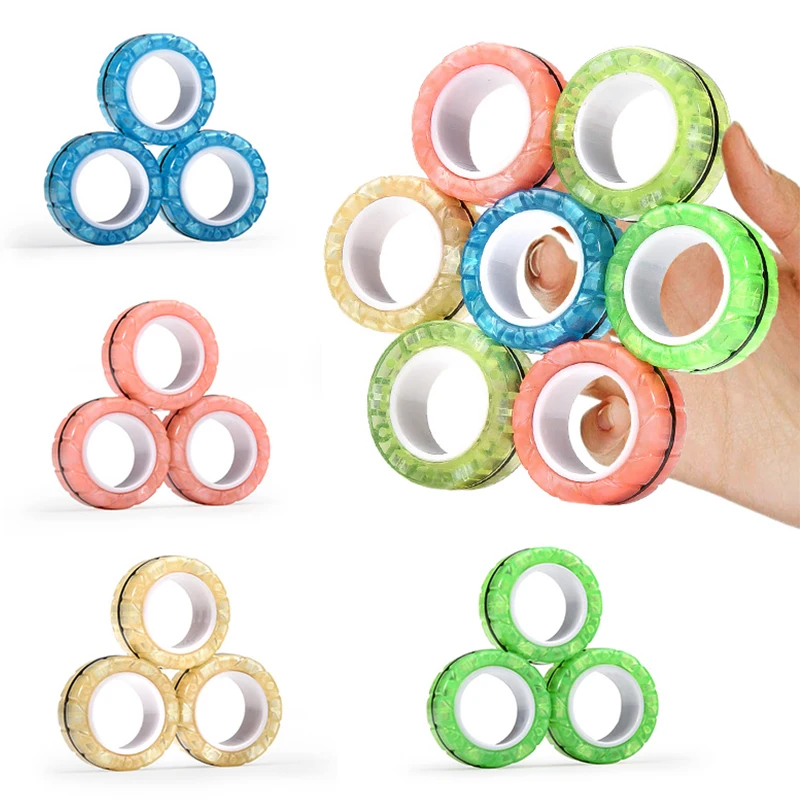 磁気リング フィジェット スピナー ストレス リリーフ おもちゃ 子供 大人 不安 減圧 フィジェット おもちゃ 感覚 クール スピナー リング セット