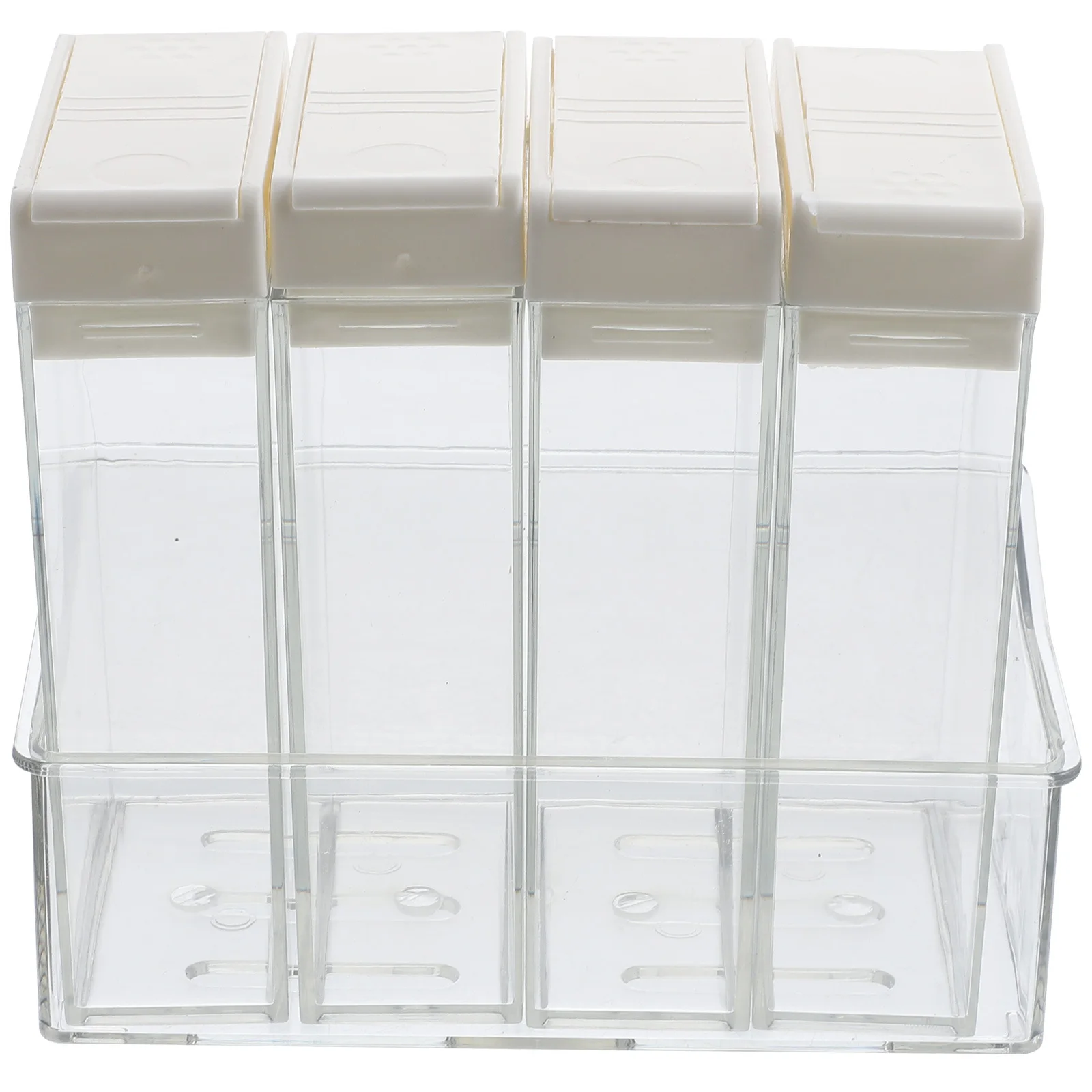 

1 Set Of 6 Multi-Compartment Transparent Spice Jars Leakproof Seasoning Containers For Kitchen Camping Travel Plastic Condiment