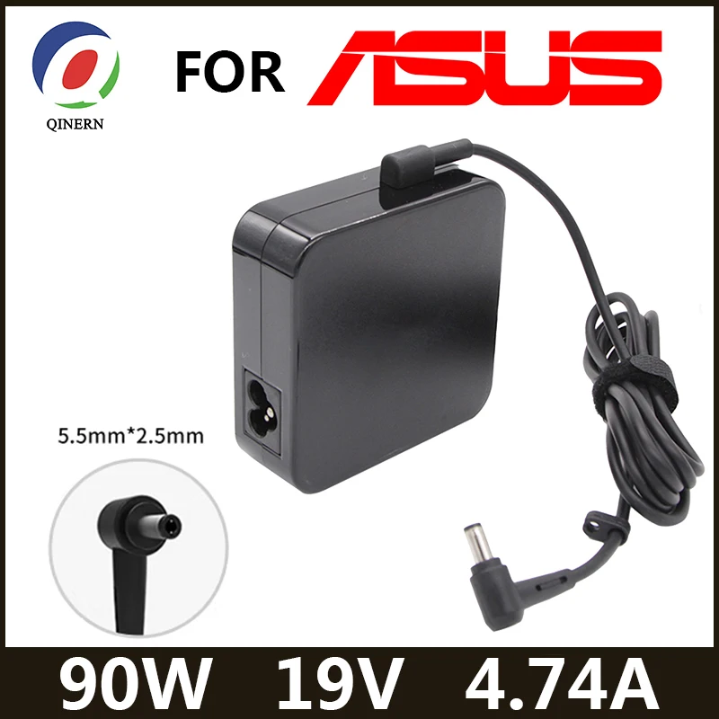 Cargador de corriente para ordenador portátil, adaptador de 19V, 4,74a, 5,5x2,5mm, 90W, ADP-90YD para Asus K53, A52F, A53E, A53S, A53U, A55VD,