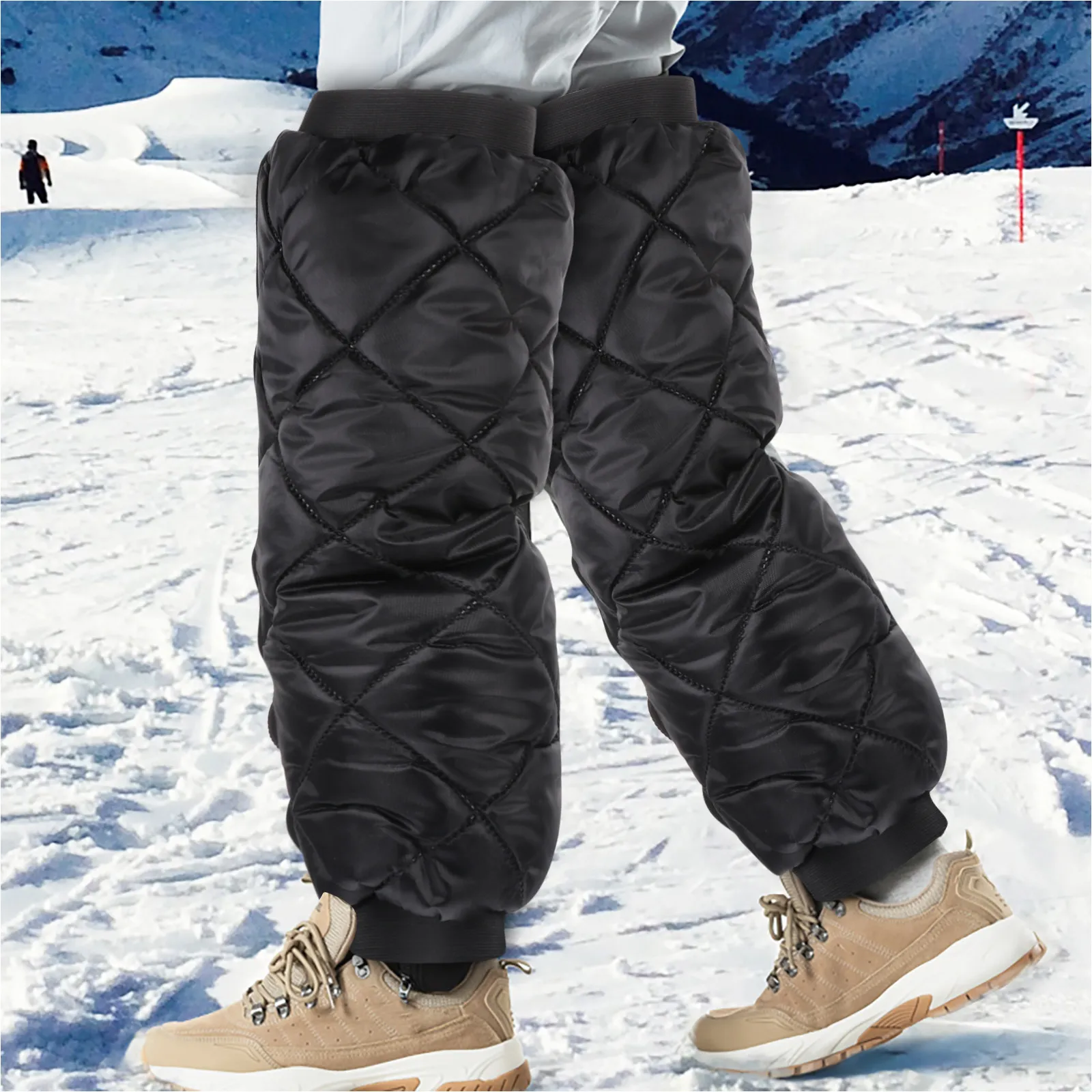 

1Pair Premium Lightweight Knee Sleeve Warm-Keeping Kneepads for Biking Skating Skiing Motorcycling Cold Rainy Weather Protection