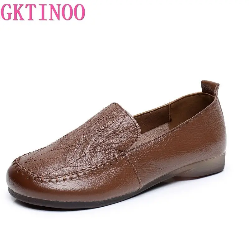 Women Real Leather Shoes Moccasins Mother Loafers Soft Flats Casual Female Driving Ballet Footwear Comfortable grandma shoes