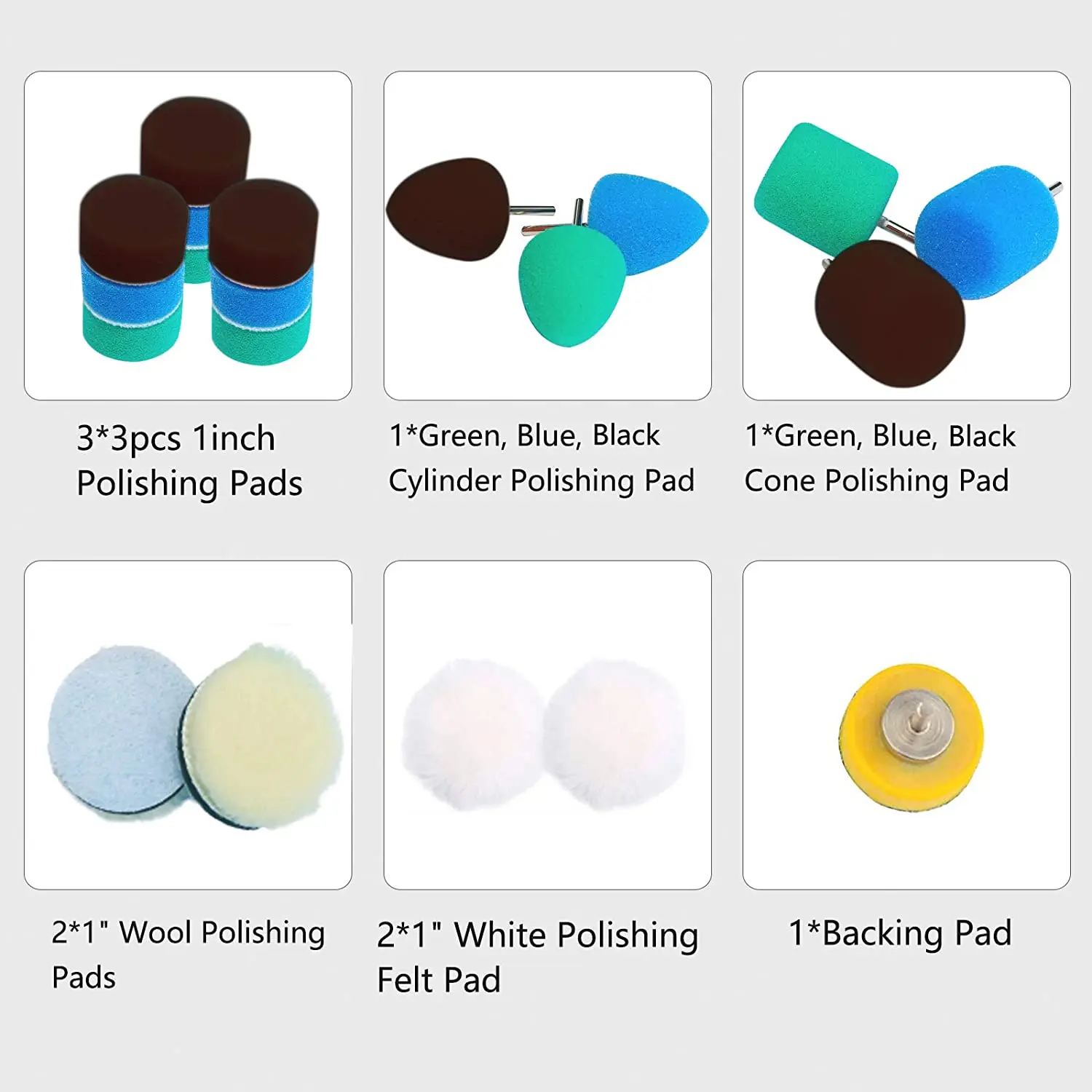 

Detail Polisher Pad,Buffing Pad Kit for Mini Polisher Electric Drill Rotary Tool,Polishing Pad for Small Areas Polishing