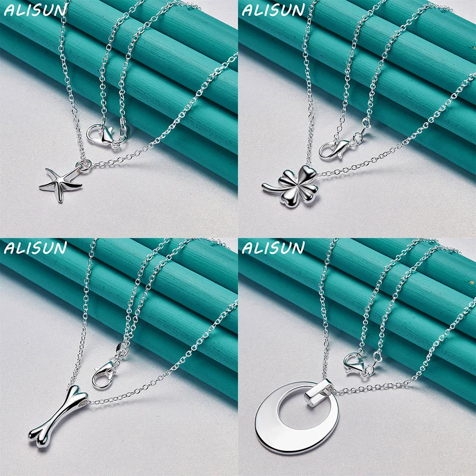 

ALISUN 40-75cm 925 Sterling Silver Pendant Necklace For Women Men Creativity Gifts Street All-match Party And Daily Wear