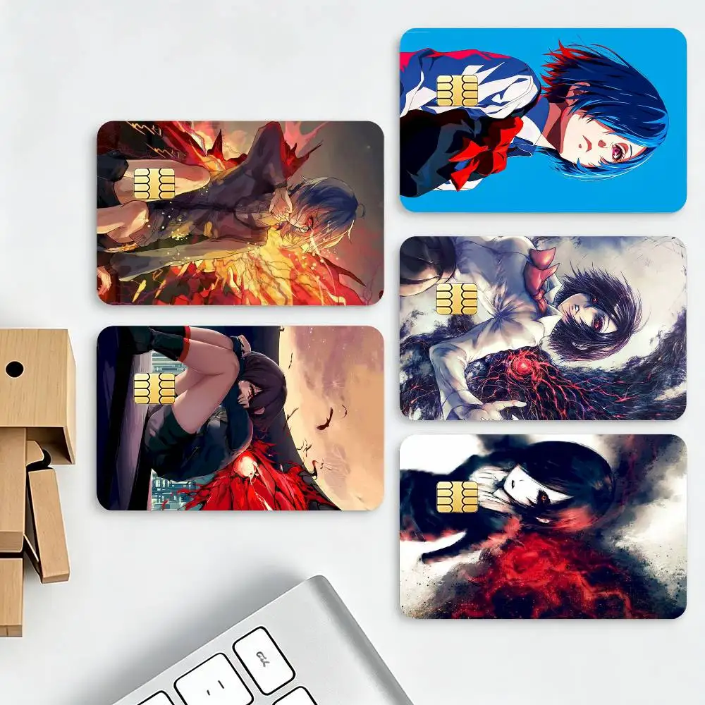 T-Tokyo Ghoul Kirishima Touka HD Credit Card Stickers Game Card Decal Small Chip Waterproof Sticker Gift Decor