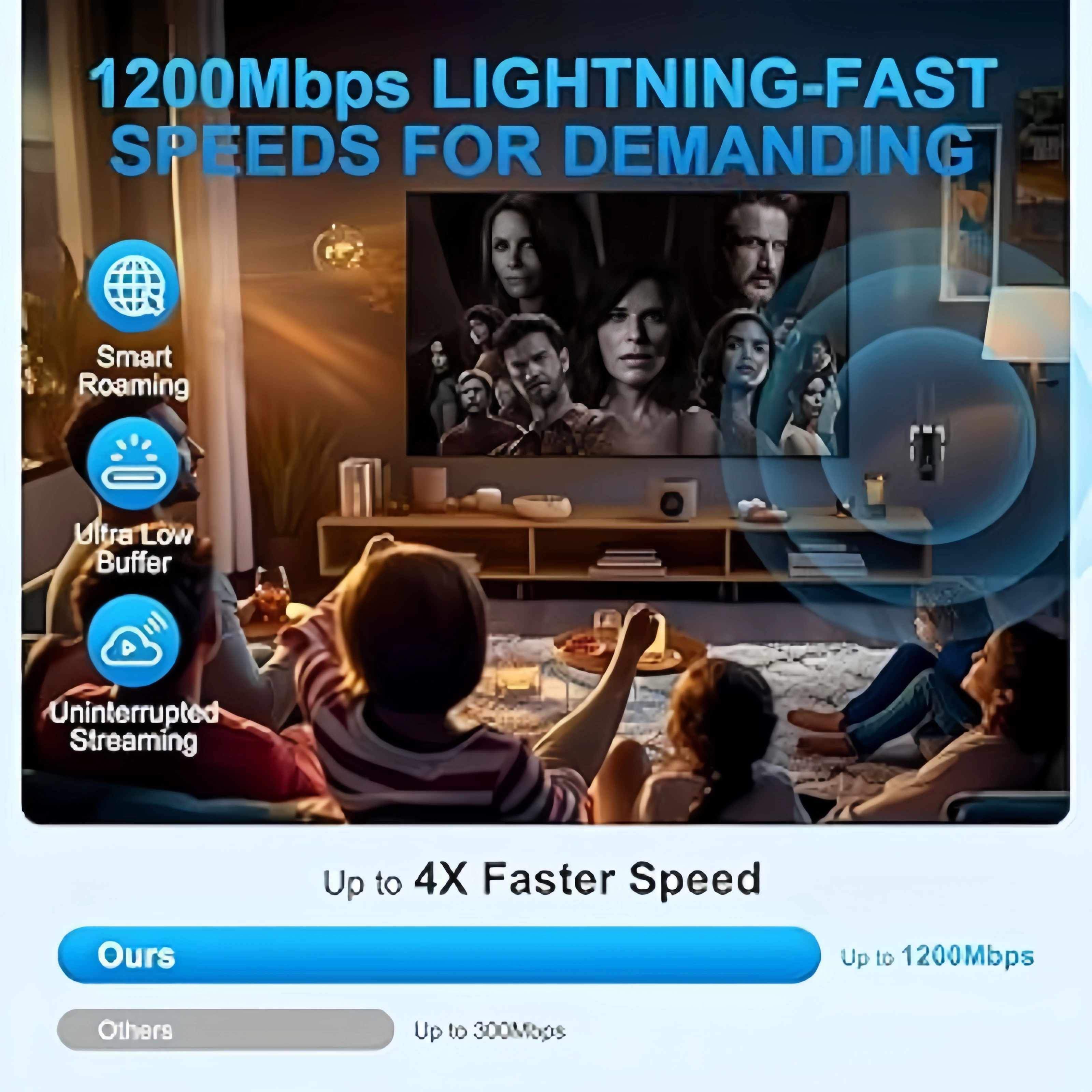 1200Mbps واي فاي مكرر لاسلكي ثنائي النطاق 2.4G 5 جيجا هرتز موسع واي فاي 802.11ac جيجابت مكبر للصوت راوتر طويل المدى إشارة الداعم