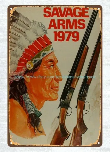decorative wall Savage Arms 1979 catalog cover  metal tin sign