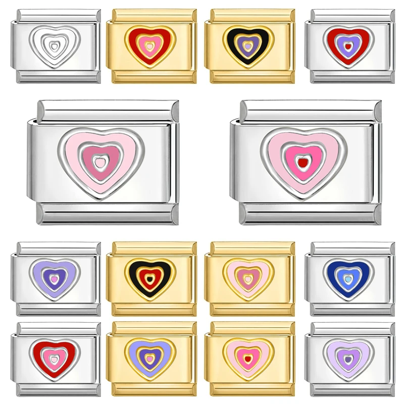 Новая-капельная-глазурь-красочное-сердце-любви-золотой-итальянский-шарм-подходит-для-браслетов-9-мм-нержавеющая-сталь-diy-Изготовление-ювелирных-изделий-оптовая-продажа