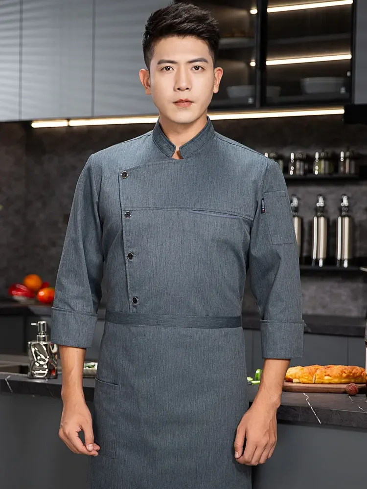 Unisex Chef Restaurant Jacket Long Sleeve Chef Coat Men Women Kitchen Wear Waiter Bakery Uniform