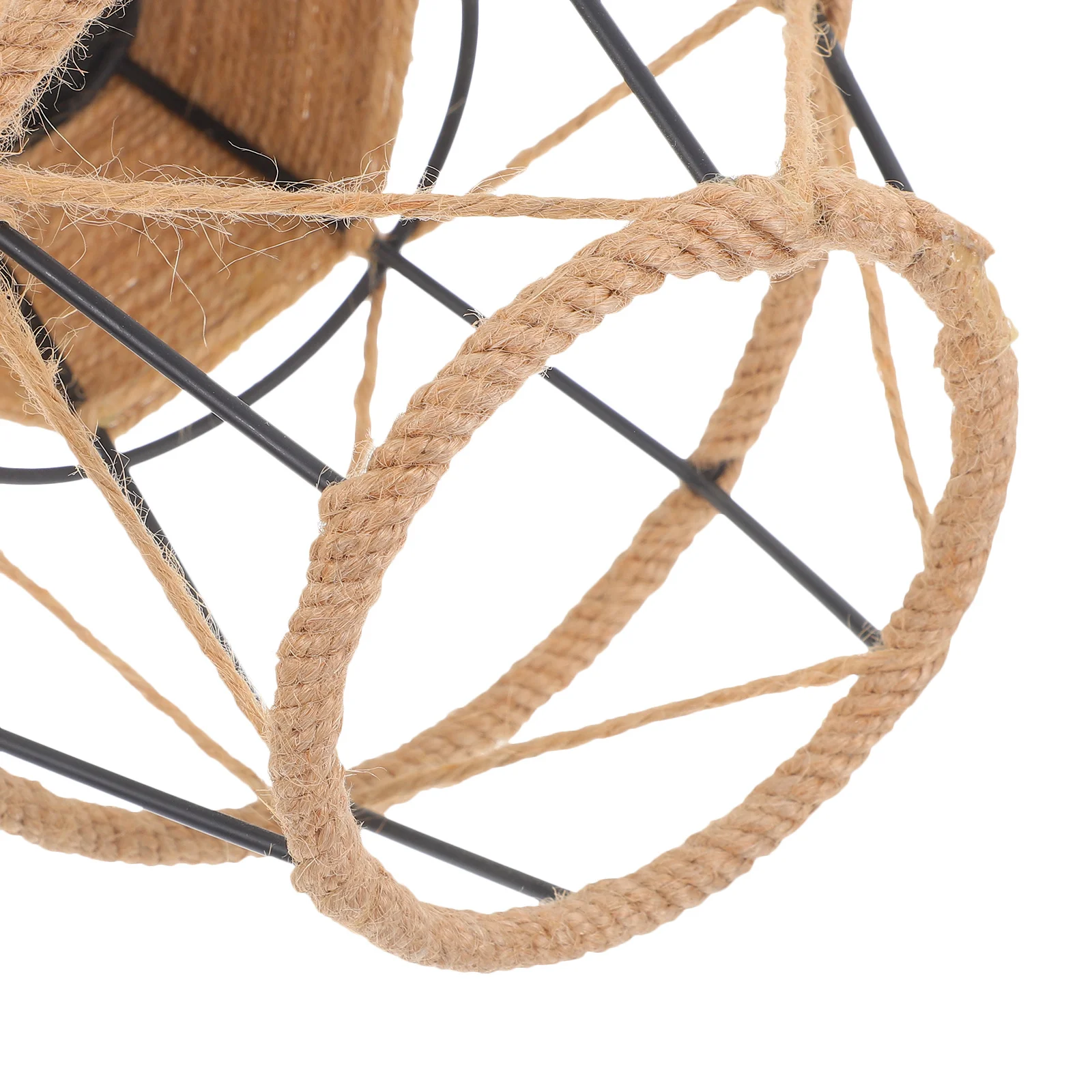 Тканый веревочный абажур, железный каркас, цоколь E27, для гостиной, столовой, спальни, фермерского дома, деревенский промышленный декор, подвеска