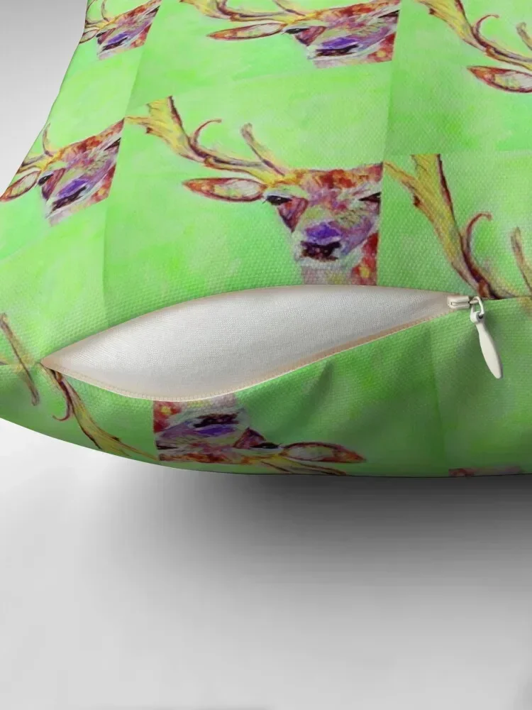 Lime green red stag Throw Pillow christmas pillowcases Christmas Pillow Covers pillow