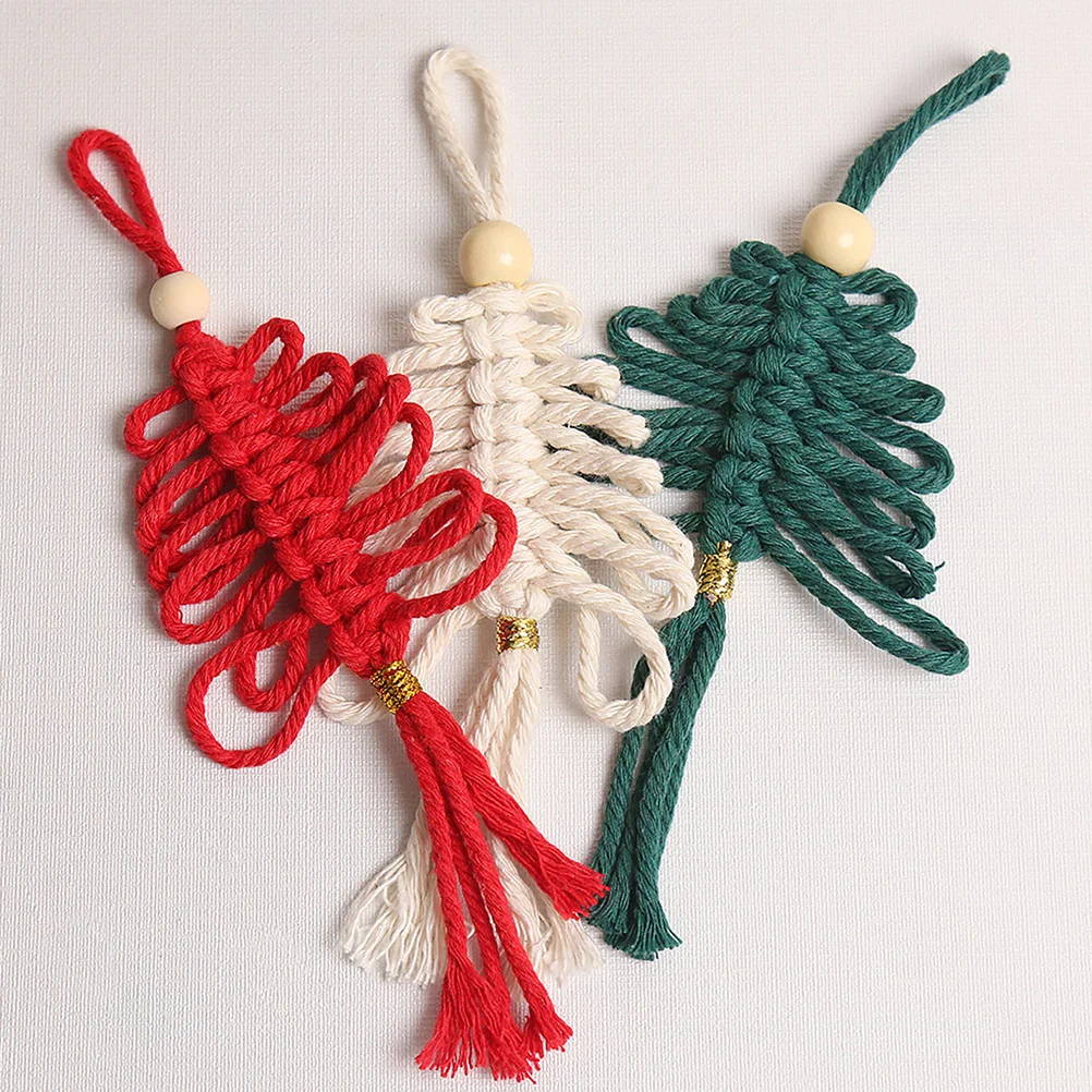 

3Pcs Christmas Tree Hanging Decors Chinese Knot DIY Pendant Festival Ornament New Year Blessing Chinese Knot Pendant