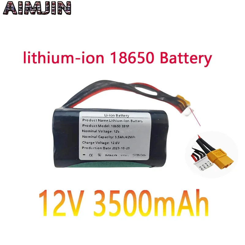 

3S1P 12V 3.5Ah 12.6V High Capacity UAV Rechargeable Li-ion Battery For Various RC Airplane Drone Quadrotor XH2.54-4P XT60