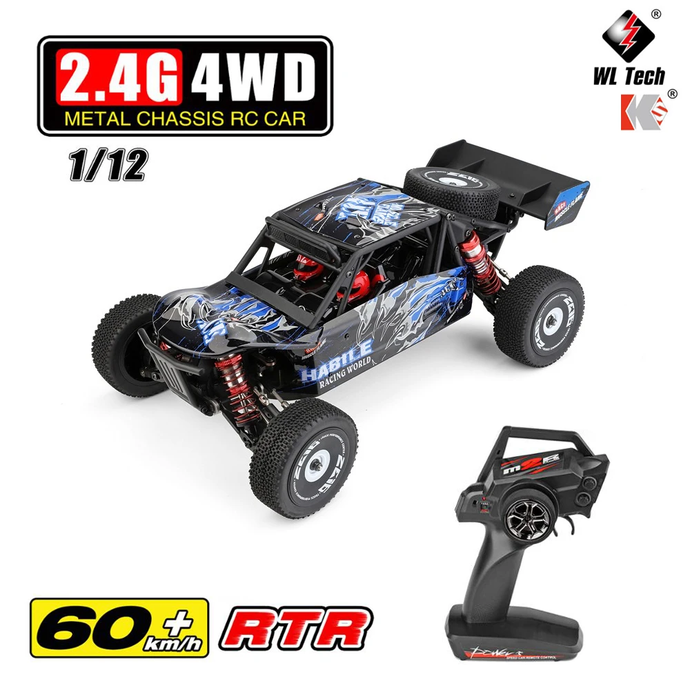 WLtoys 124017 124016   75 KM/H 2.4G Racing RC Auto Borstelloze 4WD VS 124018 124019   Geborstelde elektrische hoge snelheid off-road drift voor jongens