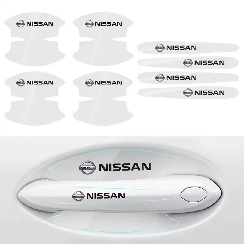 for Nissan Teana Note Navara Juke GTR Sylphy N7 Qashqai Kicks J11 Patrol X-trail Murano TPU Car Door Bowl Handle Stickers Decals