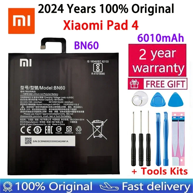 100% Original New High Quality BN60 BN80 BN4E Xiao Mi Tablet Battery For Xiaomi Pad4 Pad 4 Plus Mipad4 Mipad 4 5 Plus Batteries