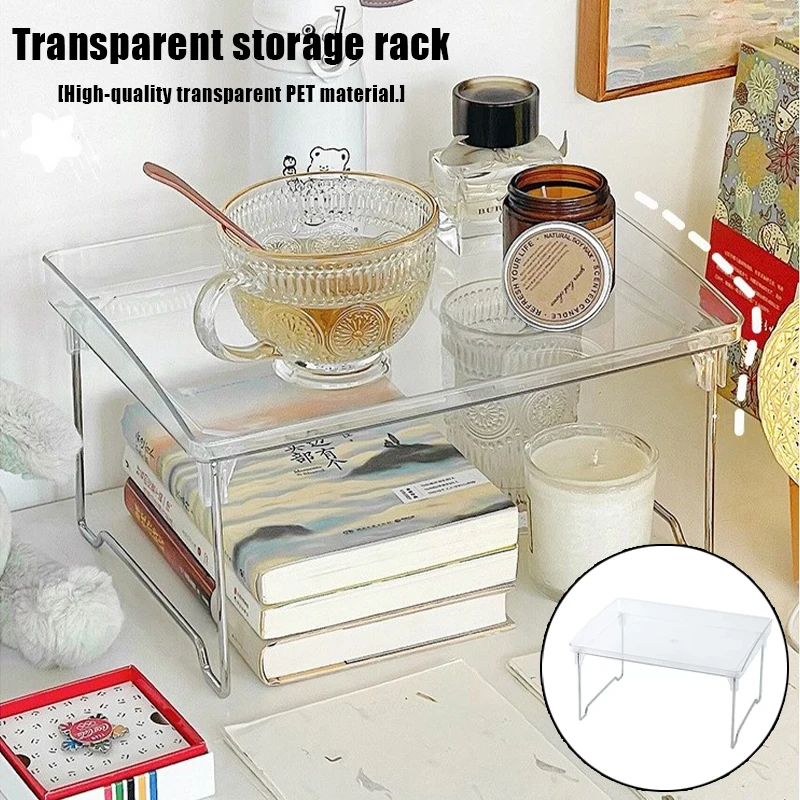 Hot Sale Foldable Multi-Layer Transparent PET Storage Rack For Office And Kitchen