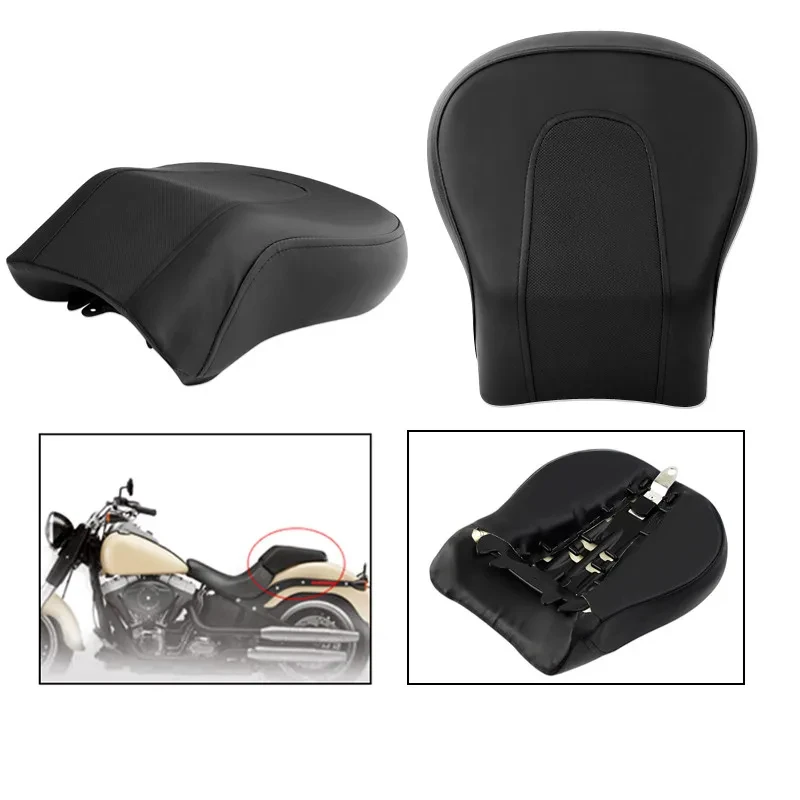 Motorcycle Black Rear Passenger Seat Pillion Foror Harley softai Fat Boy Night Train Springer FXSTS 2008-2014