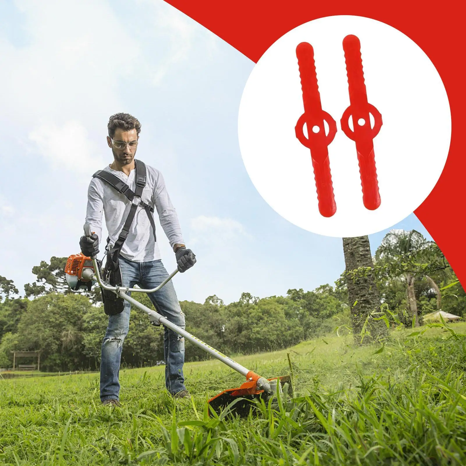 

String Lawn Mower Cutter 100 Pieces Heavy Duty Head Straw Cutting Machine Accessories For Garden Yard Porch Outside Backyard