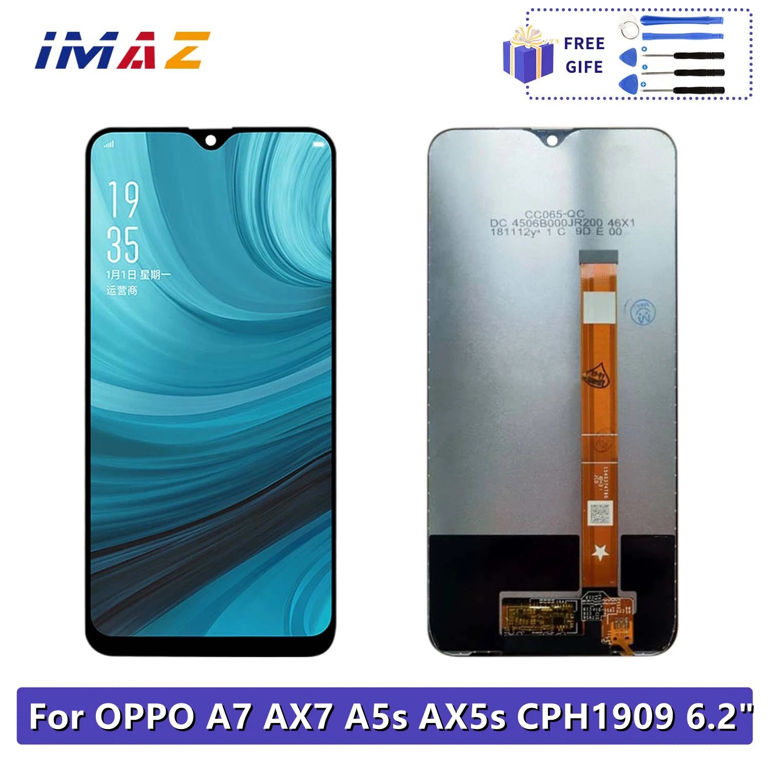 

6.2" For OPPO A7 / AX7 LCD Display Touch Screen Digitizer Assembly Replacement With Frame For OPPO A5s CPH1909 / AX5s LCD