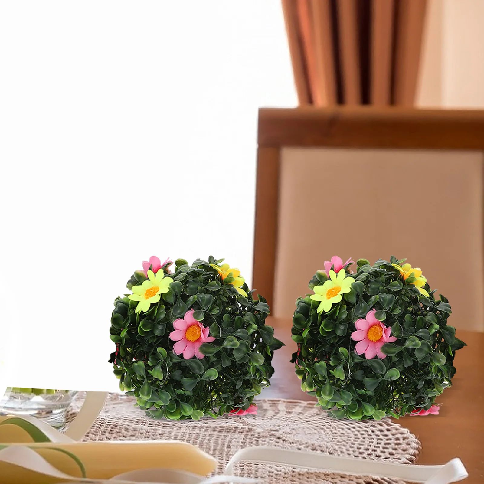 

3Pcs Artificial Grass Balls Delicate Plant Decor for Wedding Adorn Party Home Hotel Mall Garden Natural Atmosphere Enhancer