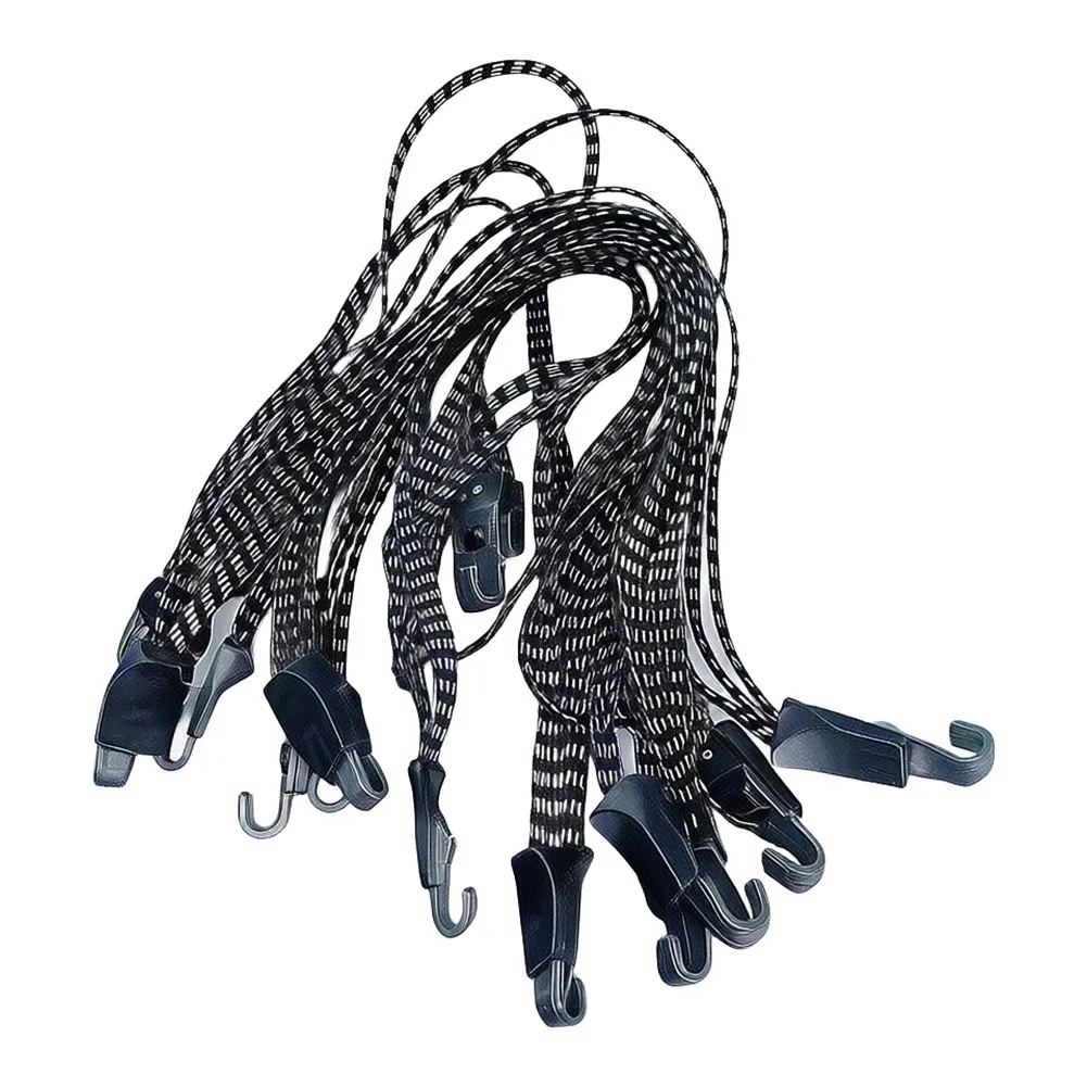 Elastic Bungee Cargo Strap With Plastic Hooks, Adjustable Luggage Securing Rope For Bicycle & Motorcycle Travel