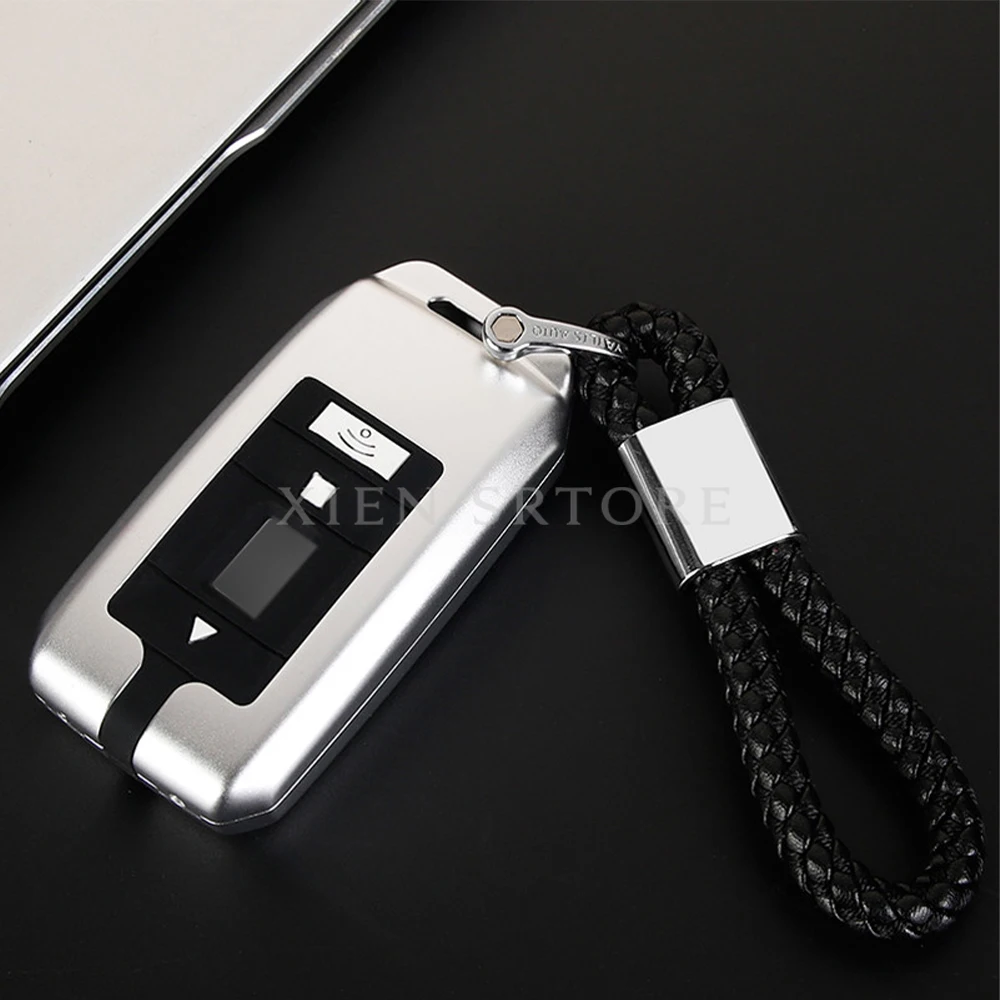 Aluminum Alloy Car Remote Smart Key Fob Cover Case Shell Holder Rope Keychain For Rolls-Royce Cullinan 2018 2019 Accessories