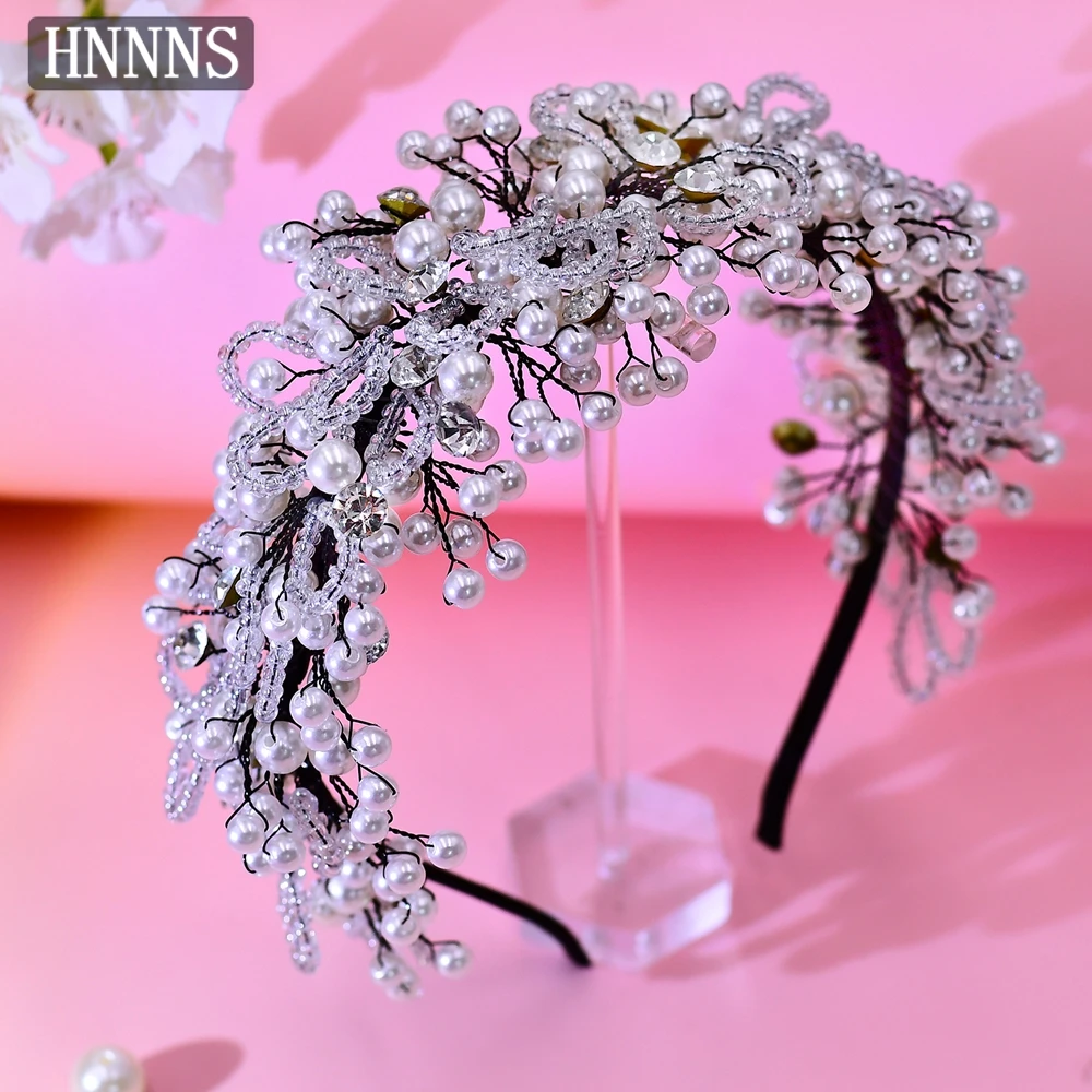 

HNNNS Rhinestone Headband Luxury Hair Accessories Fashion Hair Piece For Women Wedding Crystal Headwear Party Hair Tiara A87