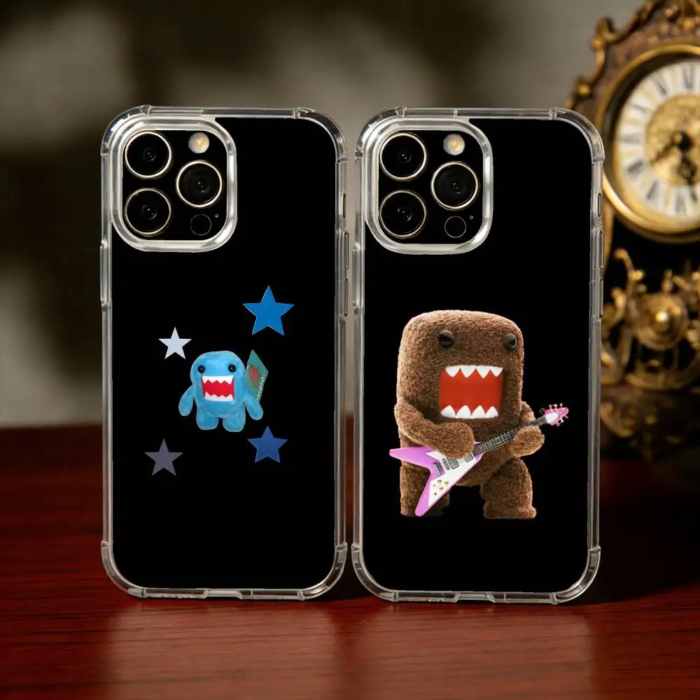

Funny Cartoon D-Domo K-Kun Phone Case For iPhone 17 16 15 14 13 12 11 Mini Pro Max Plus Transparent Cover
