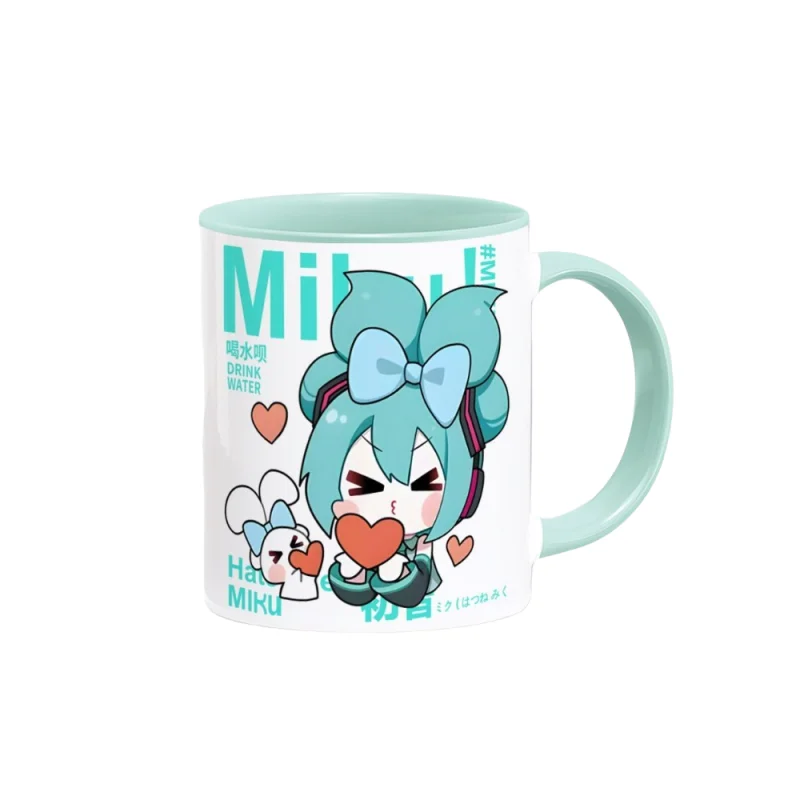 새로운 하츠네 미쿠 마시는 머그잔 귀여운 카와이 애니메이션 캐릭터 주변 커피 세라믹 머그잔 크리 에이 티브 트렌드 만화 머그잔 휴일 선물